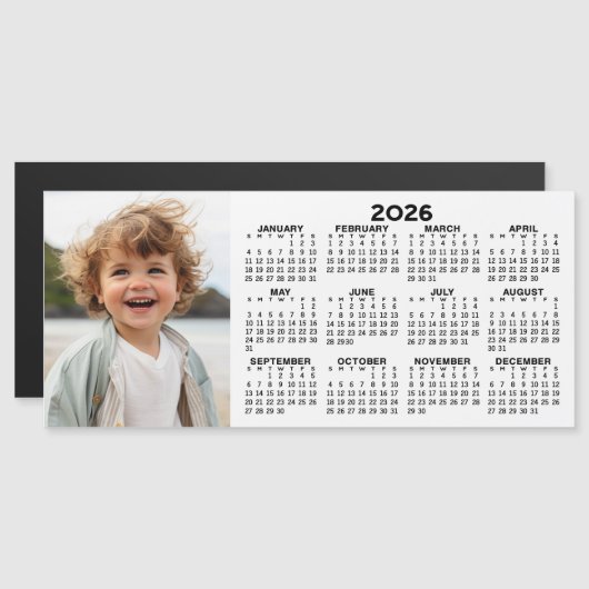 Magnetische kalender 2026 met fotocollage (Voorkant / Achterkant)