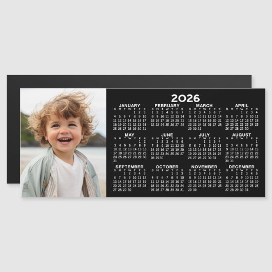 Magnetische kalender 2026 met fotocollage (Voorkant / Achterkant)