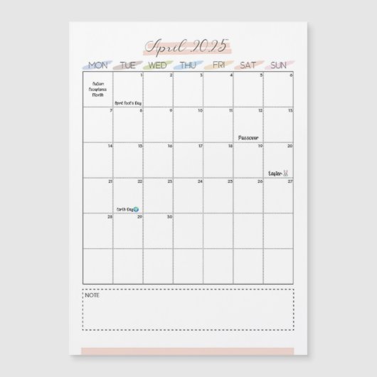 Magnetische kalender april 2025 (Voorkant)