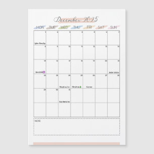 Magnetische kalender december 2025