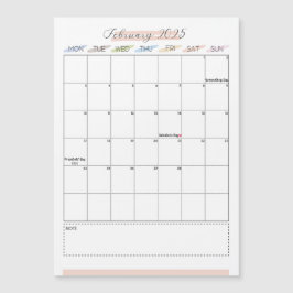 Magnetische kalender februari 2025