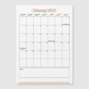 Magnetische kalender februari 2025