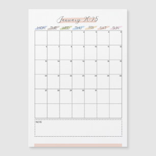 Magnetische kalender januari 2025