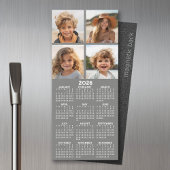 Magnetische kalender met fotocollage - Grijs