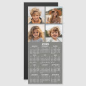 Magnetische kalender met fotocollage - Grijs (Voorkant / Achterkant)