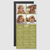 Magnetische kalender met fotocollage - Olijfgroen (Voorkant / Achterkant)