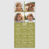 Magnetische kalender met fotocollage - Olijfgroen (Voorkant)
