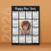 Magnetische kalender Verticale foto - HNY zwart