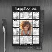 Magnetische kalender Verticale foto - HNY zwart