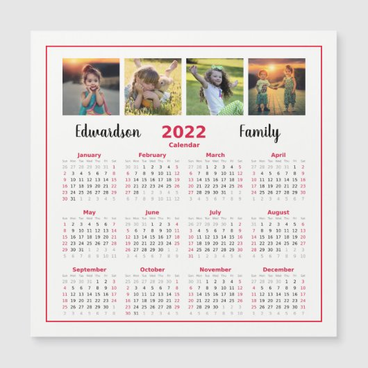 Magnetische kalender voor foto's uit moderne famil (Voorkant)