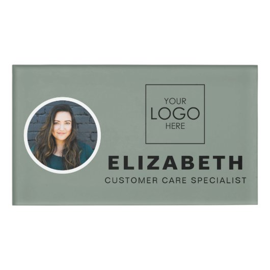 Magnetische naammarkering met de foto van de bedri naambadge (Voorkant)