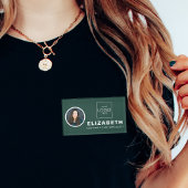 Magnetische naammarkering met de foto van de bedri naambadge