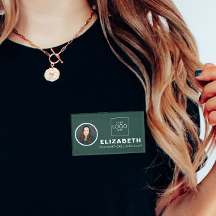 Magnetische naammarkering met de foto van de bedri naambadge