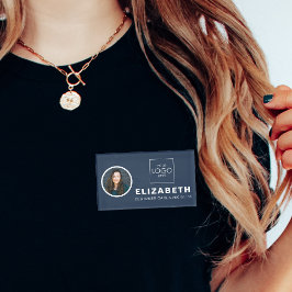 Magnetische naammarkering met de foto van de bedri naambadge