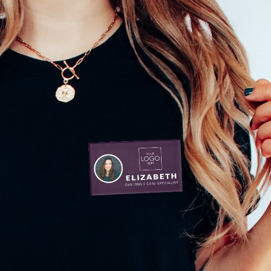 Magnetische naammarkering met de foto van de bedri naambadge