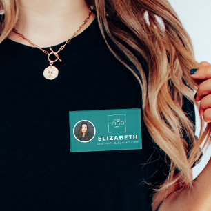 Magnetische naammarkering met de foto van de bedri naambadge