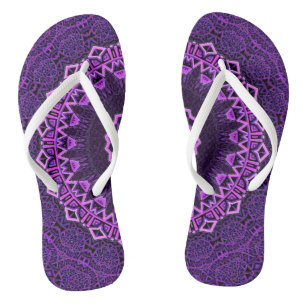 Magnetische paarse mandala teenslippers