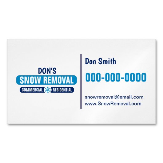 Magnetische profielkaart voor moderne sneeuwverwij magnetisch visitekaartje (Voorkant)