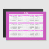Magnetische Roze 2025 Maandkalender Magneet (Voorkant / Achterkant)