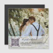 MAGNETISCHE RSVP QR-code FOTO Details Trouwkaart (Voorkant / Achterkant)