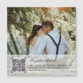 MAGNETISCHE RSVP QR Code FOTO Details Weddenschap  (Voorkant)