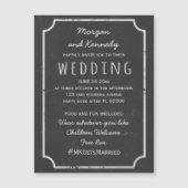 Magnetische rustieke krijtbord bruiloft uitnodigin (Voorkant)