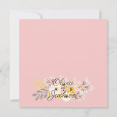 Magnetische Save the Date chic bloem roze Kaart (Achterkant)