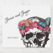 Magnetische schedel bruiloft fles Label Bier Etiket (Enkel label)