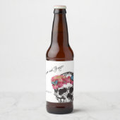 Magnetische schedel bruiloft fles Label Bier Etiket (Voorkant)