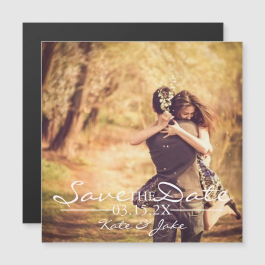 Magnetische Uitnodigen - Foto opslaan van de datum Uitnodiging (Voorkant / Achterkant)