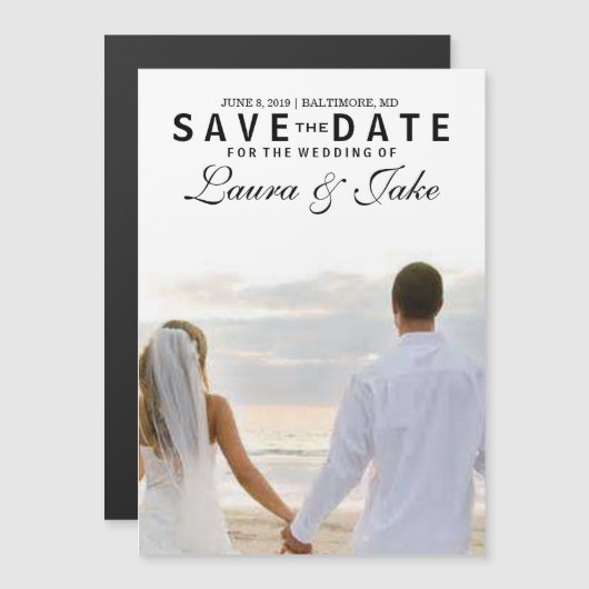 magnetische uitnodiging | Foto opslaan (Voorkant / Achterkant)