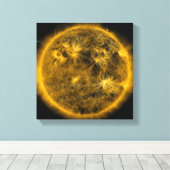 Magnetische veldlijnen op de zon canvas afdruk (Insitu (Houten vloer))
