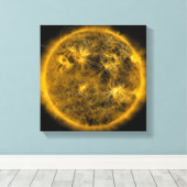 Magnetische veldlijnen op de zon canvas afdruk (Insitu (Houten vloer))