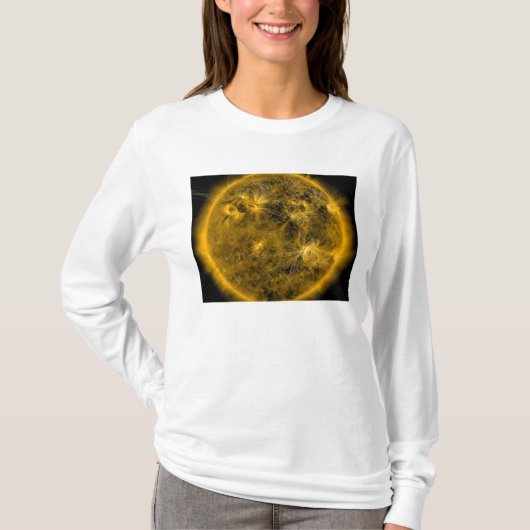 Magnetische veldlijnen op de zon t-shirt (Voorkant)