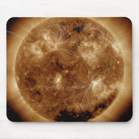 Magnetische veldlijnen op zon 2 muismat (Voorkant)