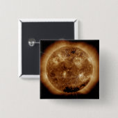 Magnetische veldlijnen op zon 2 vierkante button 5,1 cm (Voorkant /achterkant)