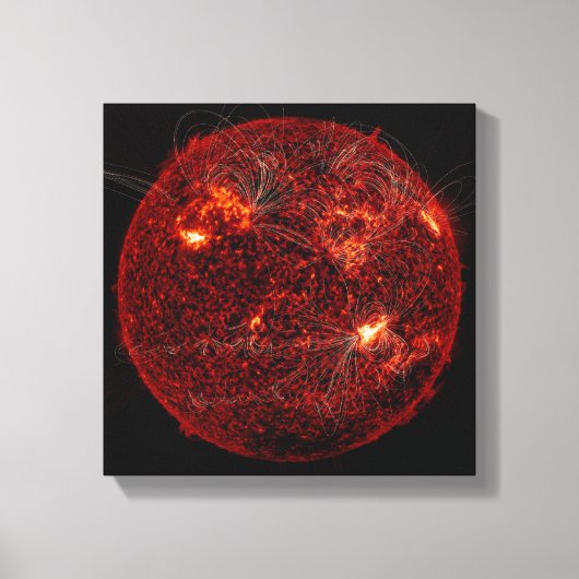 Magnetische veldlijnen op zon 3 canvas afdruk (Voorkant)