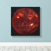 Magnetische veldlijnen op zon 3 canvas afdruk (Insitu (Houten vloer))