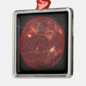 Magnetische veldlijnen op zon 3 metalen ornament (Links)