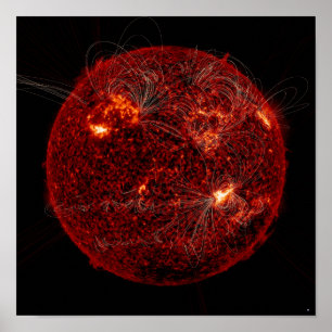 Magnetische veldlijnen op zon 3 poster