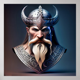 Magnetische Viking Warrior Art Poster