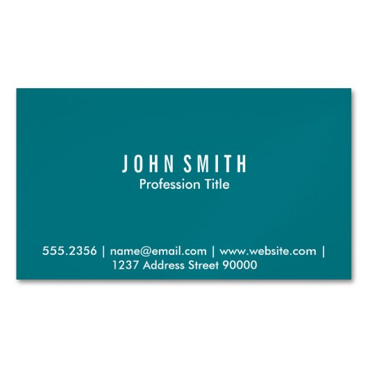 Magnetische Visitekaart (aqua) Magnetisch Visitekaartje (Voorkant)