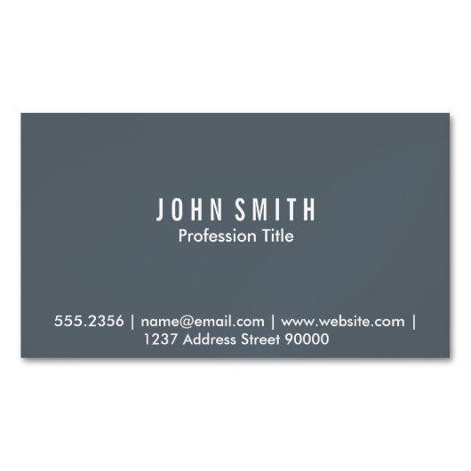 Magnetische Visitekaart (grijs) Visitekaartje Magneet (Voorkant)