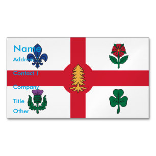 Magnetische Visitekaart met Vlag van Montreal Magnetisch Visitekaartje