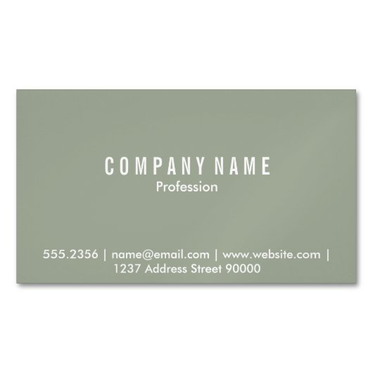 Magnetische visitekaart (olijf) visitekaartje magneet (Voorkant)