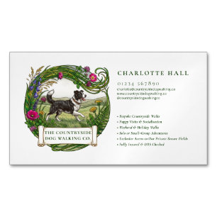 Magnetische visitekaart voor Border Collie hondenu Magnetisch Visitekaartje