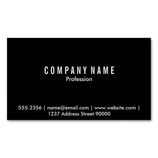 Magnetische Visitekaart (zwart) Magnetisch Visitekaartje (Voorkant)