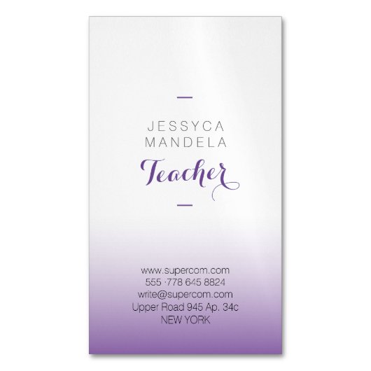 Magnetische Visitekaartjes leraar Visitekaartje Magneet (Voorkant Verticaal)