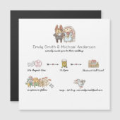 Magnetische Whimsical-tijdlijn Wedding-uitnodiging (Voorkant / Achterkant)