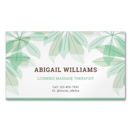 Magnetkaart: Massage Therapist Service Magnetisch Visitekaartje (Voorkant)